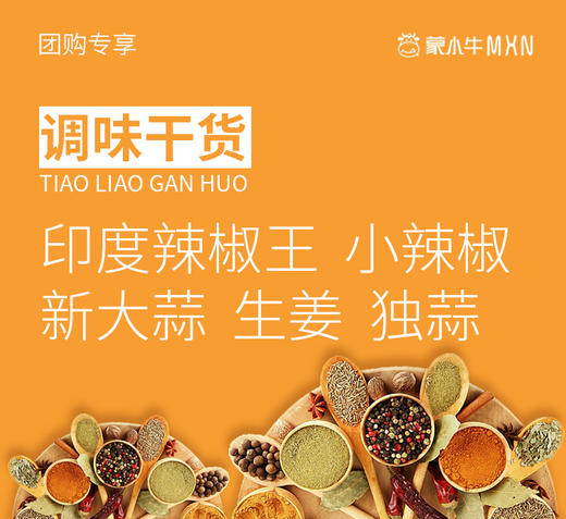 【团长】调味佐料干货5款（印度辣椒王 /小辣椒 /新大蒜 /生姜 独蒜） 商品图0