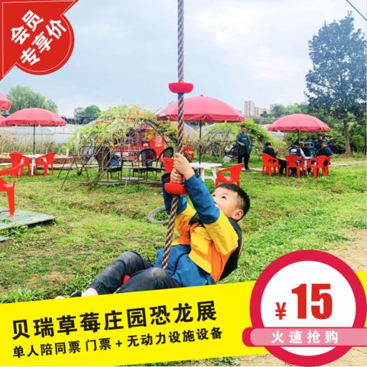 天府新区【贝瑞草莓庄园恐龙展·VIP再减4.9元】单人陪同票！含门票1张＋园区无动力设施设备...亲子畅玩！ 商品图0