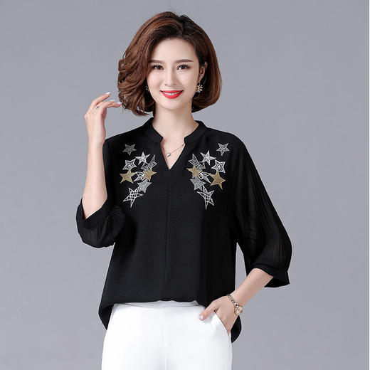 MQ-3164-0177夏装新款洋气中老年春装小衫YY 商品图0