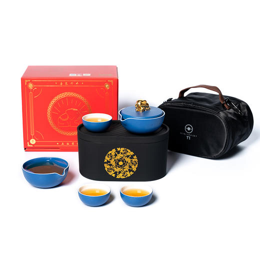 【宫里茶具】富贵吉象 茶具礼盒 经典蓝 商品图2