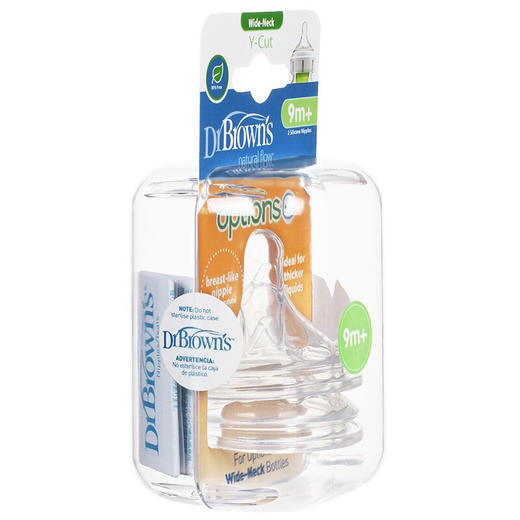 布朗博士爱宝选Y型孔宽口硅胶奶嘴9+（2个装） 商品图2