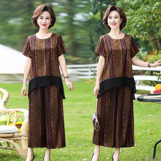 YCE-A945-2009时尚加大洋气印花妈妈套装 商品图1