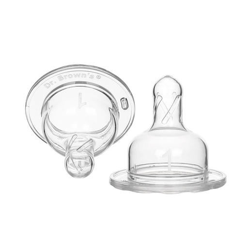 DrBrowns布朗博士爱宝选流量1宽口硅胶奶嘴0+（2个装） 商品图1