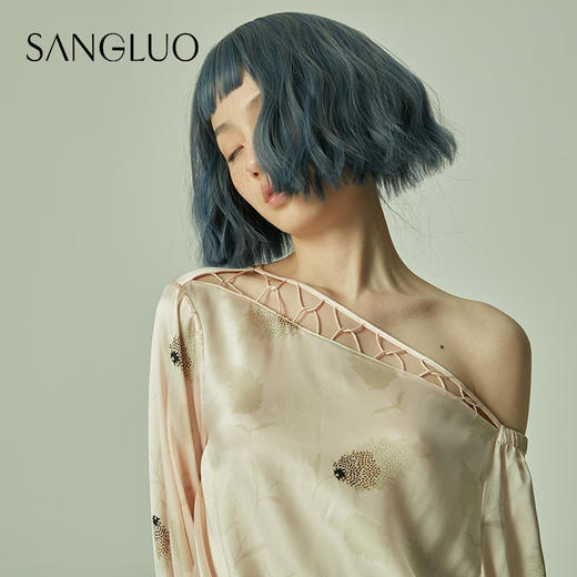 【设计师-限量款】桑蚕丝睡衣羽毛印花套装SANGLUO桑罗外穿桑蚕丝睡衣女 商品图2