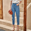 【欧芮儿新款高腰牛仔裤老爹裤31323 商品缩略图0