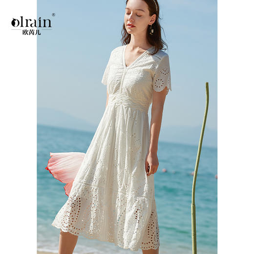 欧芮儿年夏装新款短袖连衣裙 商品图0