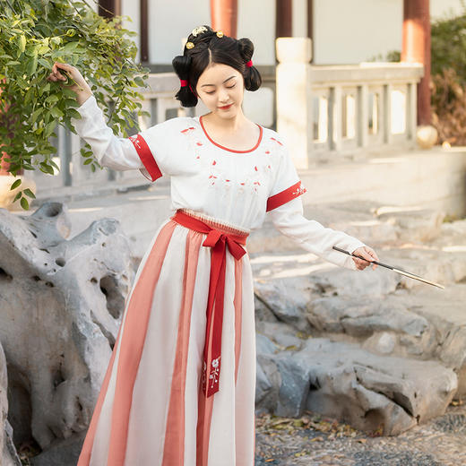 华小夏曦月改良汉服女原创汉元素夏装齐腰襦裙半臂中国风日常套装 商品图2