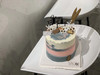 六寸加高羽毛高级灰生日蛋糕 商品缩略图0