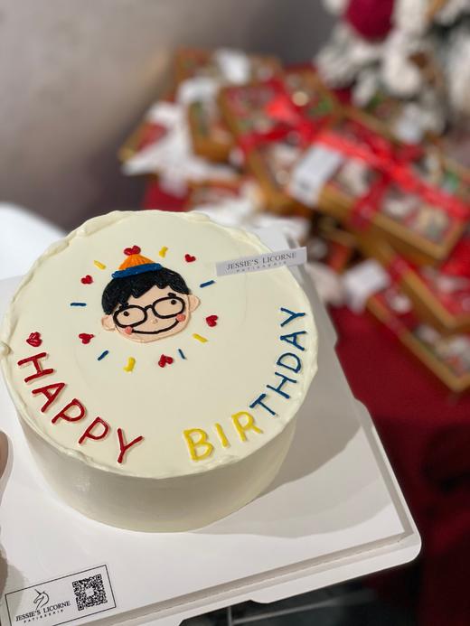 手绘明朗可爱简约生日蛋糕 商品图0