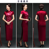 LY-00812妈妈装婚宴服长款端庄大气修身显瘦厚缎刺绣旗袍 商品缩略图5