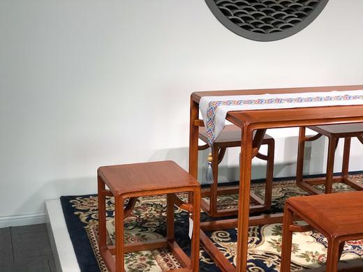 红桥红  家具严选  缅甸花梨(大果紫檀）  【囧字休闲桌六件套】 商品图2