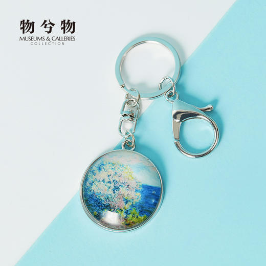 创意钥匙扣 MFA波士顿美术博物馆大师系列吹西北风的昂蒂布海角干草垛（日出）钥匙链挂饰 商品图0