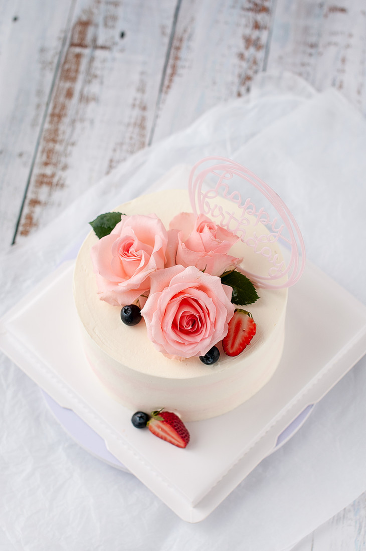 罗曼玫瑰鲜花蛋糕