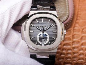 PF百达fei丽鹦鹉螺运动系列5726/1A-010，直径40.5mm中性尺寸，皮表带，透底，男士腕表，自动机械机芯