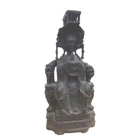 旧藏老木雕 手工刻 妈祖佛像 龙眼木 极具收藏价值
