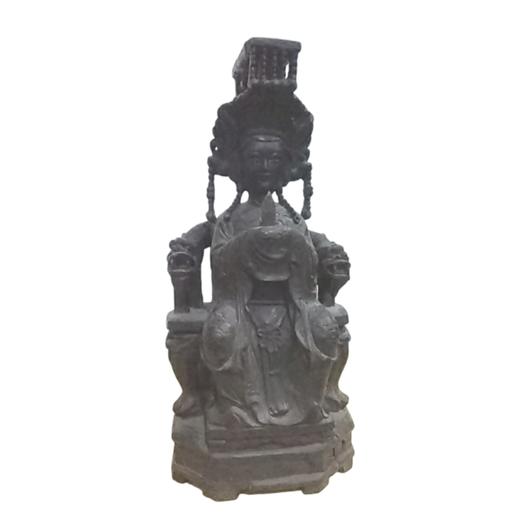 旧藏老木雕 手工刻 妈祖佛像 龙眼木 极具收藏价值 商品图0