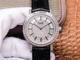 UU伯爵非凡珍品至臻超薄满钻系列，尺寸：41mm*9mm，天文台级别Cal.1200p专用机芯，男士腕表，牛皮表带，自动机械机芯，透底