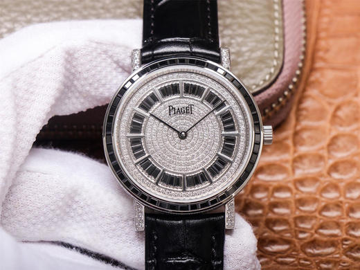 UU伯爵非凡珍品至臻超薄满钻系列，尺寸：41mm*9mm，天文台级别Cal.1200p专用机芯，男士腕表，牛皮表带，自动机械机芯，透底 商品图0