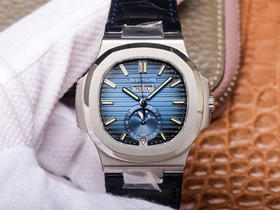 PF百达fei丽鹦鹉螺运动系列5726/1A-010，直径40.5mm中性尺寸，皮表带，透底，男士腕表，自动机械机芯