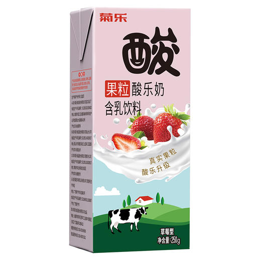 菊乐果粒酸乐奶  （两种味道可选）更好味道的果粒饮品250ml*12 商品图3