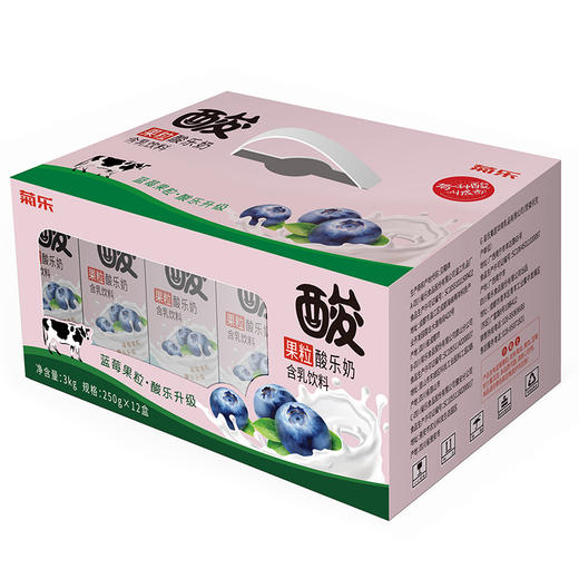 菊乐果粒酸乐奶  （两种味道可选）更好味道的果粒饮品250ml*12 商品图2