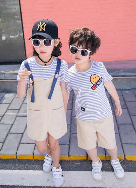 ★条纹笑脸背带套装