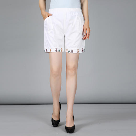 MQ-JNJP207夏新款宽松高腰纯棉大码松紧腰短裤YY 商品图4