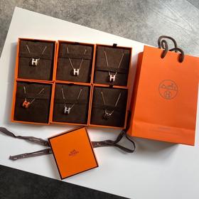 爱马仕Hermes necklace 经典H款珐琅项链