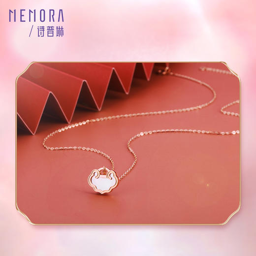 玫瑰金色18K金贝壳如意项链KN279001 商品图4