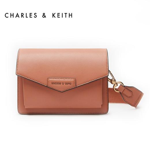 charles&keith 小ck 简约信封女士翻盖单肩包宽肩带【深圳仓发货】