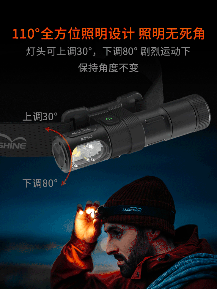 迈极炫户外头灯moh25