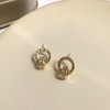 S925 银几何形状轻奢镶钻耳钉 商品缩略图1
