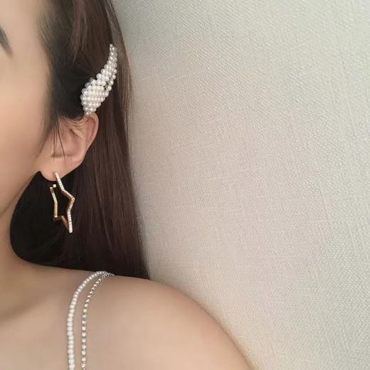 S925 银五角星欧美简约镶钻耳钉 商品图1