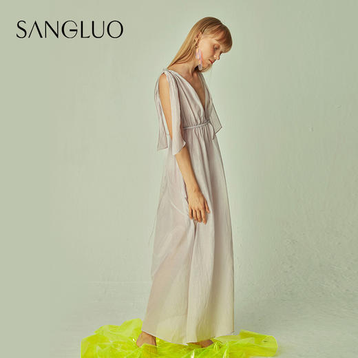 桑蚕丝吊带裙海边度假风长裙SANGLUO桑罗丝绸睡裙女可外穿睡衣女 商品图2