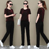 SPYG-1432008夏新款短袖长裤条纹运动装潮流休闲服两件套 商品缩略图1