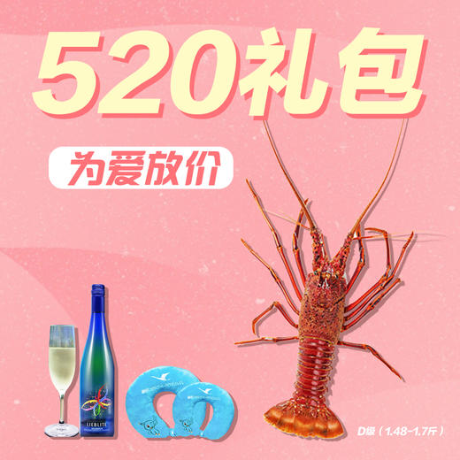 福州分店-【520宠爱礼包】（次日发货）D级龙虾一只+白葡萄酒1瓶+U型枕一对 商品图0