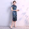 SZZH-18新款时尚潮流真丝立领旗袍 商品缩略图2