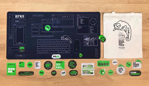 变色龙城市防水鼠标垫 商品图0