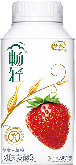 250g伊利畅轻燕麦草莓发酵乳