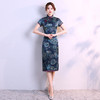 SZZH-18新款时尚潮流真丝立领旗袍 商品缩略图0
