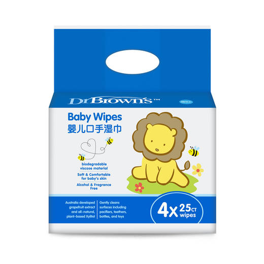 DrBrowns布朗博士婴儿口手湿巾（25片*4包）HG044-CH 商品图0
