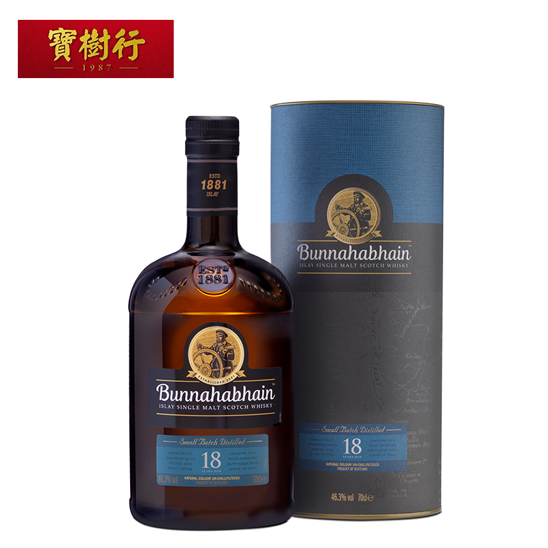 【bunnahabhain】布纳哈本18年700ml 单一麦芽威士忌