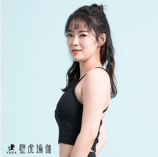 壁虎瑜伽2020【明治—黑色】V领聚拢文胸背心（有胸垫） 商品图1
