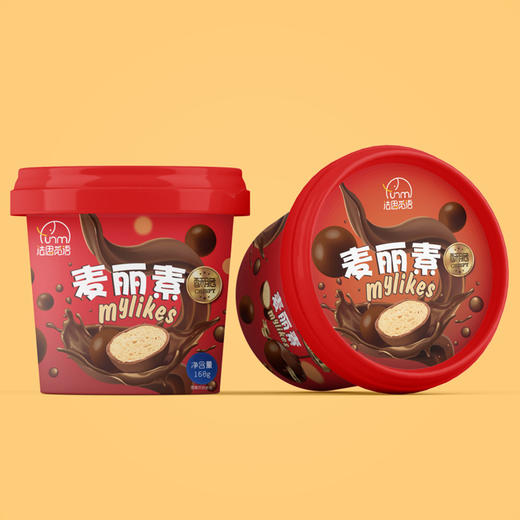 【麦丽素脆心巧克力球168g、2罐】法思觅语 桶装送礼物零食婚庆喜糖果喜糖礼盒 商品图0