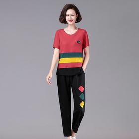 MQ-1973-2031夏装新款洋气时尚短袖上衣运动两件套YY