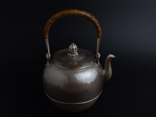 大理鹤庆纯银仿古望月煮水银壶 商品图1