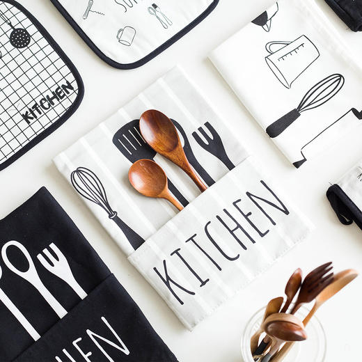 摩登主妇韩版时尚厨房布艺围裙防油罩衣情侣家用创意做饭围裙围腰 商品图2