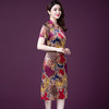 YMR-8243仿真丝2020新款时尚修身显瘦妈妈装连衣裙 商品缩略图2