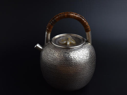 大理鹤庆枣型麻纹仿古煮水银壶 商品图0