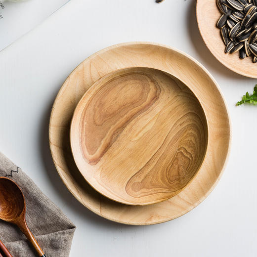 摩登主妇创意日式餐盘碟木质小托盘面包盘骨碟餐碟餐盘水果盘盘子 商品图3